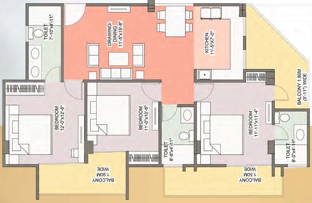 3 BHK Flat in Innovative Reets Hill Queen in Malsi, Dehradun - Image 924405