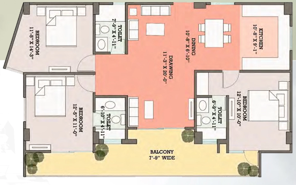 3 BHK Flat in Innovative Reets Hill Queen in Malsi, Dehradun - Image 924406