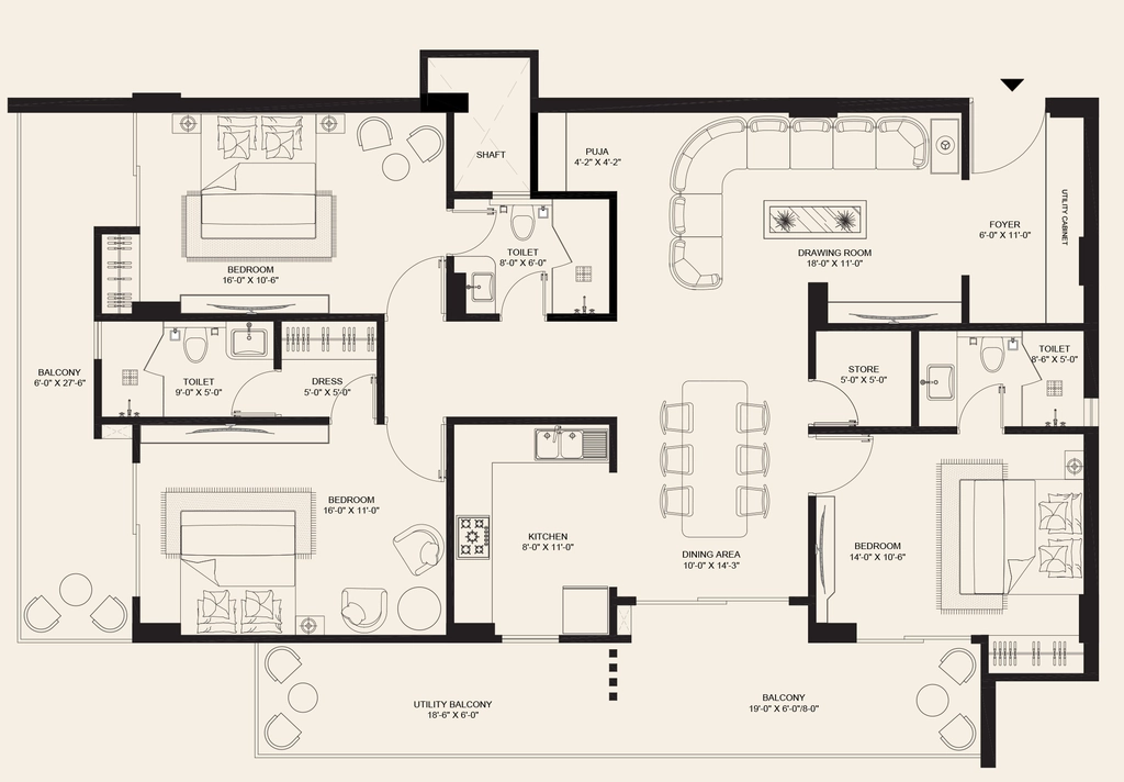 3 BHK Flat in Sky Vista Evara in Mussoorie Road, Dehradun - Image 924411