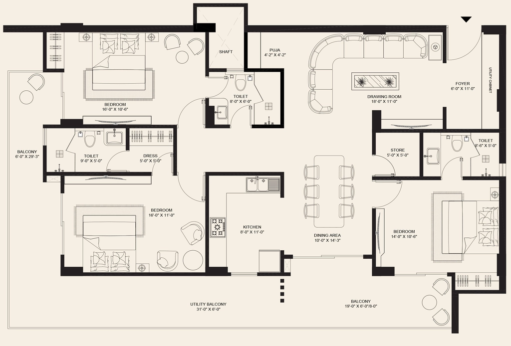 3 BHK Flat in Sky Vista Evara in Mussoorie Road, Dehradun - Image 924412