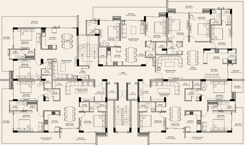 Floor Plan of Sky Vista Evara in Mussoorie Road, Dehradun - Image 417866