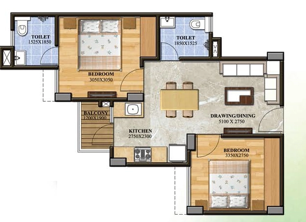 2 BHK Flat in Golden Woods Umang in Lokhra, Guwahati - Image 924414