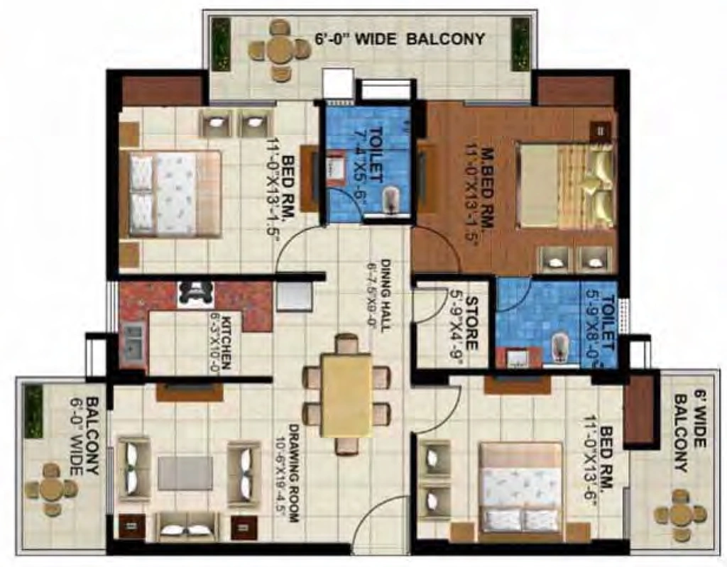 3 BHK Flat in Yash Greens in Majra, Dehradun - Image 924439