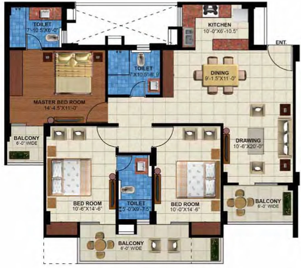 3 BHK Flat in Yash Greens in Majra, Dehradun - Image 924440