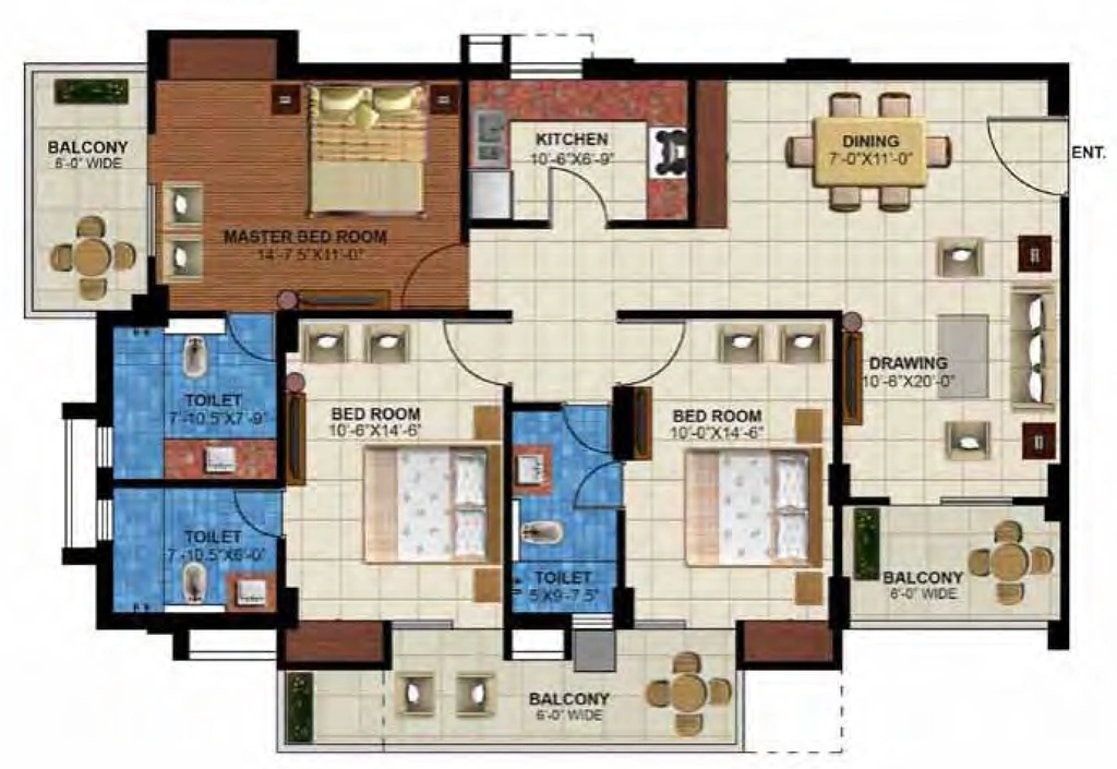 3 BHK Flat in Yash Greens in Majra, Dehradun - Image 924441