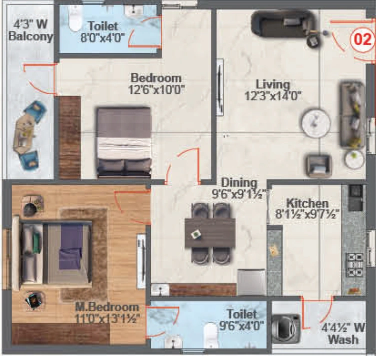 2 BHK Flat in Raj Royal Icon in Tadepalli, Vijayawada - Image 924448