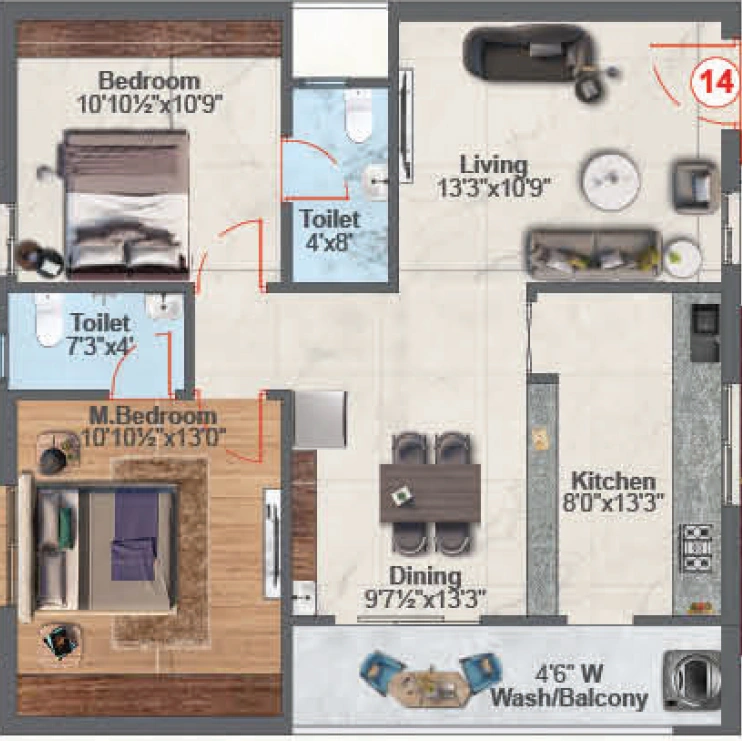 2 BHK Flat in Raj Royal Icon in Tadepalli, Vijayawada - Image 924449