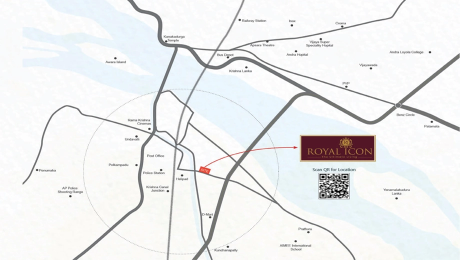 Location of Raj Royal Icon in Tadepalli, Vijayawada - Image 417929