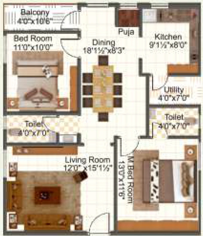 2 BHK Flat in Aditya Elite in Tadepalli, Vijayawada - Image 924459