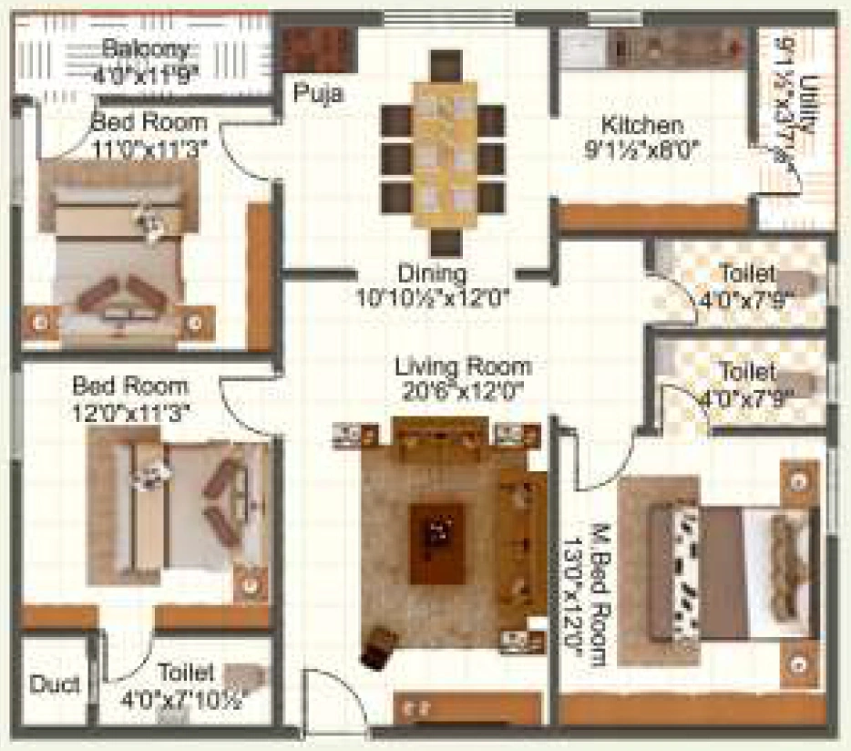 3 BHK Flat in Aditya Elite in Tadepalli, Vijayawada - Image 924460
