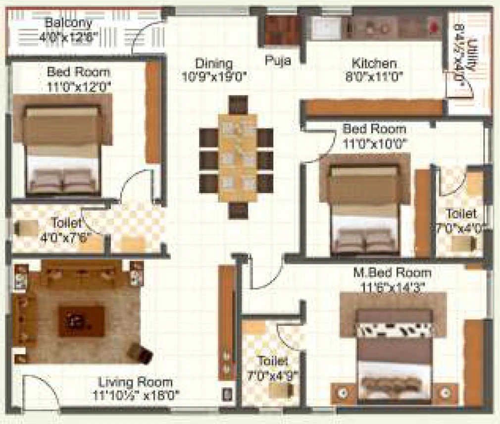 3 BHK Flat in Aditya Elite in Tadepalli, Vijayawada - Image 924461