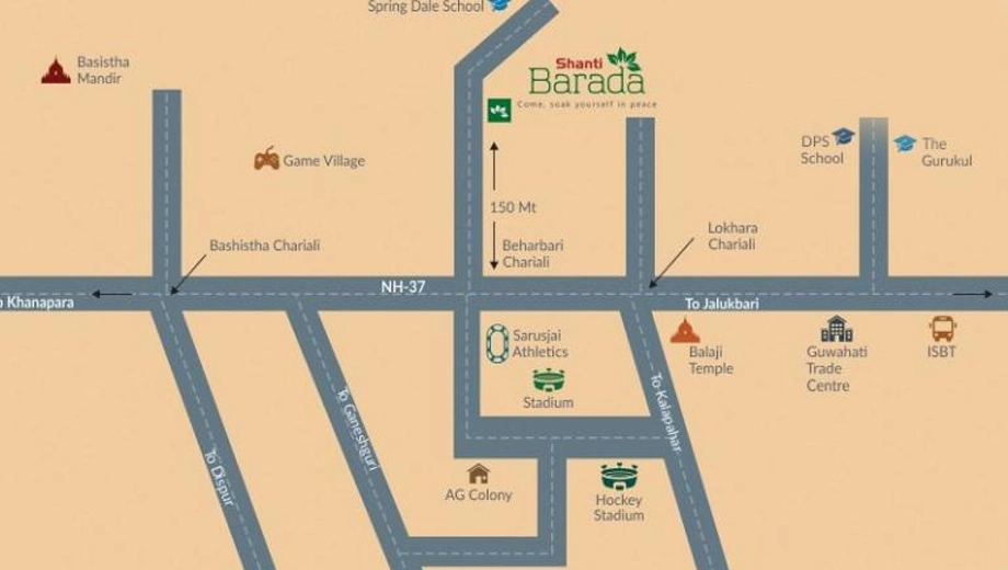 Location of Shantinath Shanti Barada - Image 417943