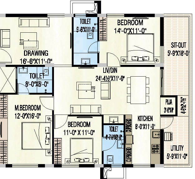 3 BHK Flat in Badris Jishnu Nivas in Tadigadapa, Vijayawada - Image 924479