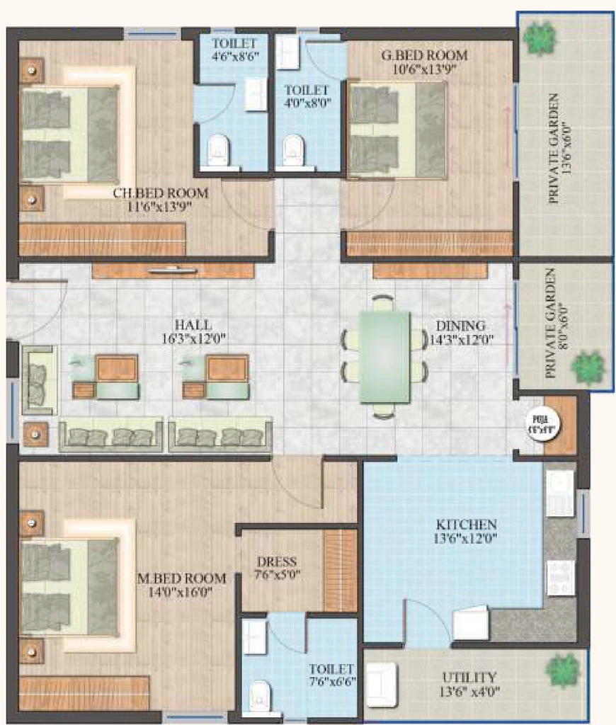 3 BHK Flat in PVR Bhavishya Hills in Tadepalli, Vijayawada - Image 924491