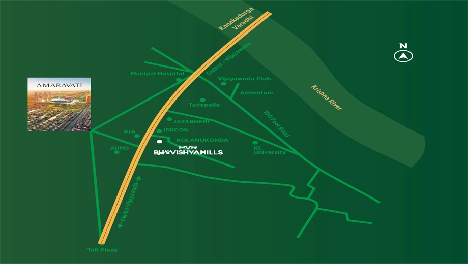 Location of PVR Bhavishya Hills in Tadepalli, Vijayawada - Image 418000