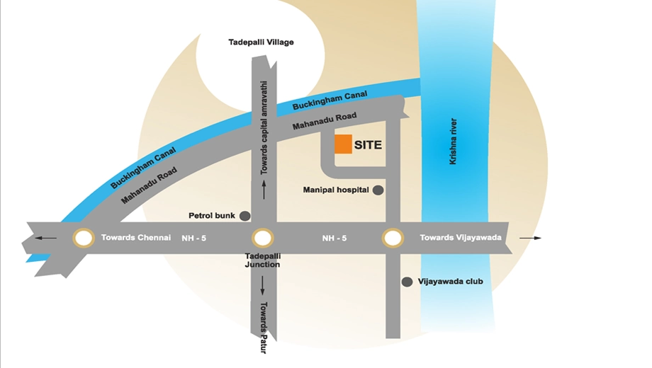 Location of Samhita Splendid Homes in Tadepalli, Vijayawada - Image 418010