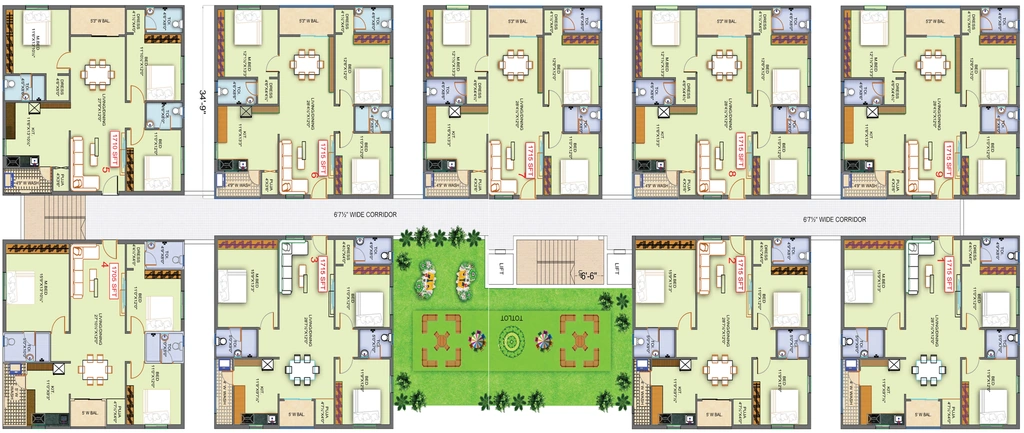 Floor Plan of Sree Boppanas River Side Apartments in Tadepalli, Vijayawada - Image 418017