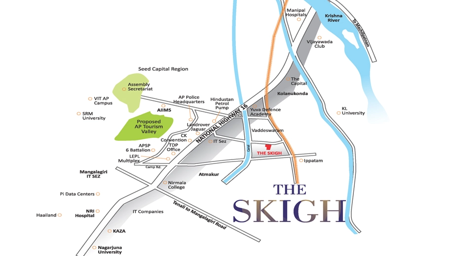 Location of Square The Skigh in Tadepalli, Vijayawada - Image 418036