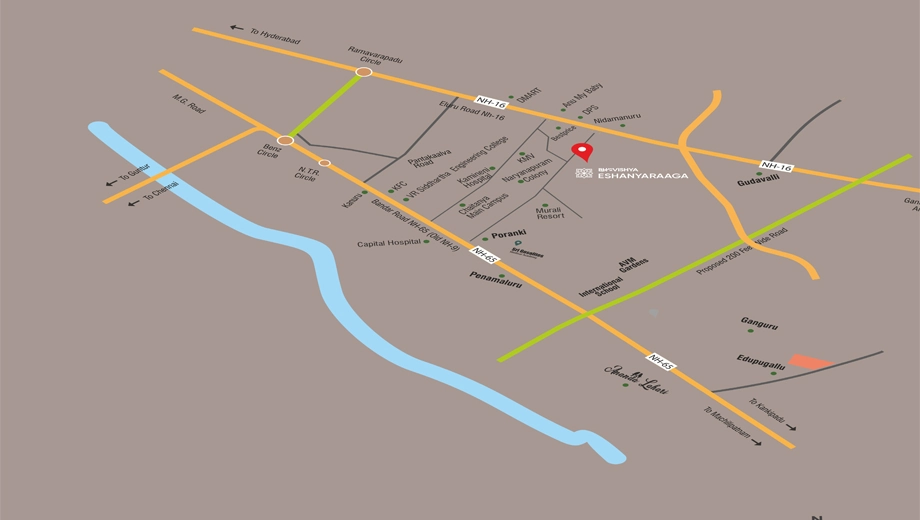 Location of Bhavishya Eshanyaraaga in Poranki, Vijayawada - Image 418046