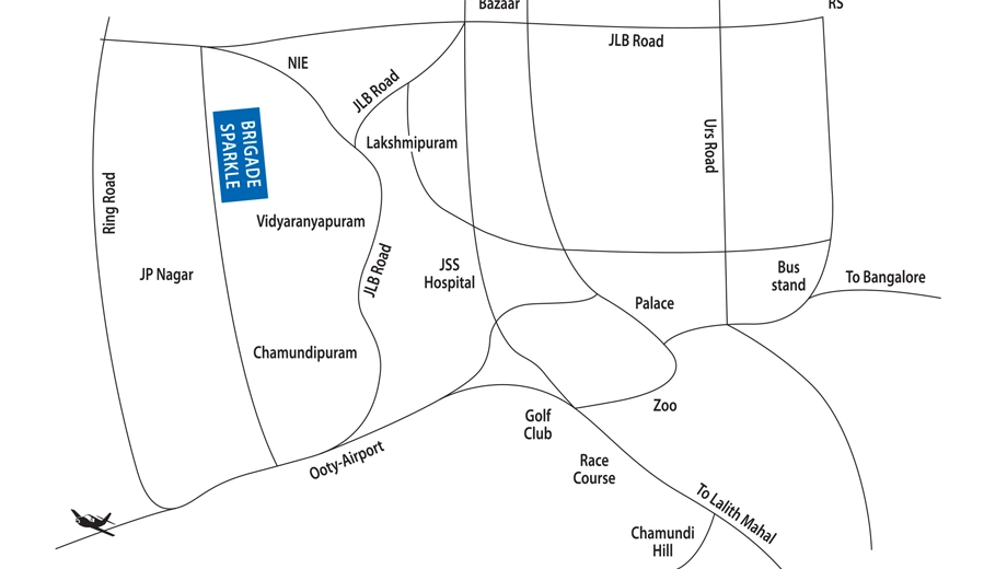 Location of Brigade Sparkle in JP Nagar, Mysore - Image 418100