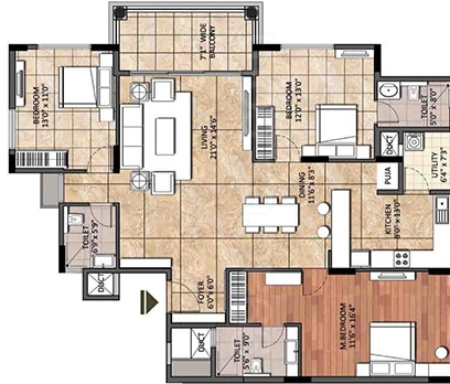 3 BHK Flat in Sankalp Imperial House in Nazarbad, Mysore - Image 924539
