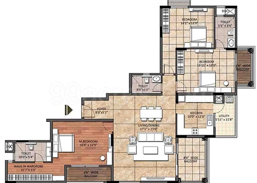 3 BHK Flat in Sankalp Imperial House in Nazarbad, Mysore - Image 924540