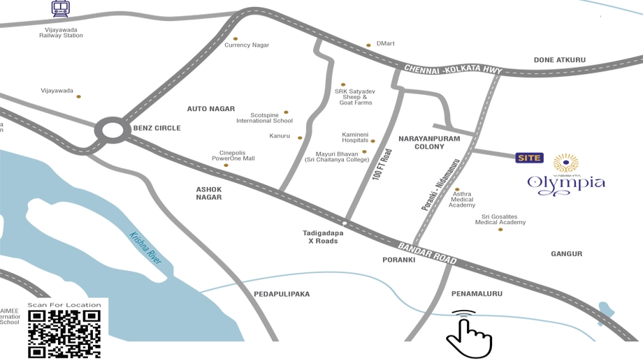 Location of Vasishta Olympia in Poranki, Vijayawada - Image 418065