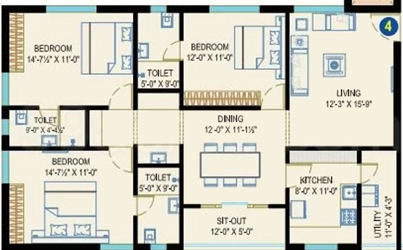 3 BHK Flat in Badri Trends in Tadepalli, Vijayawada - Image 924529