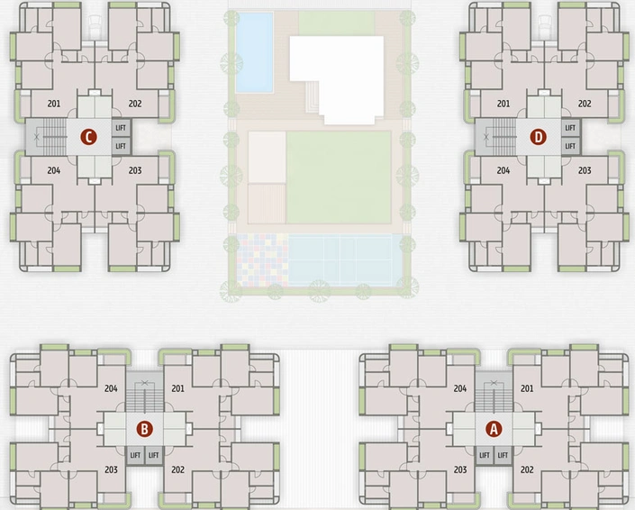 Floor Plan of Elenza Green Field in Shela, Ahmedabad - Image 26755
