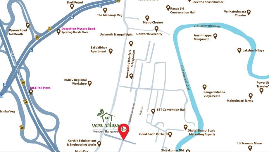 Location of Veda Vilasa Villaments in Kengeri, Bangalore - Image 418187