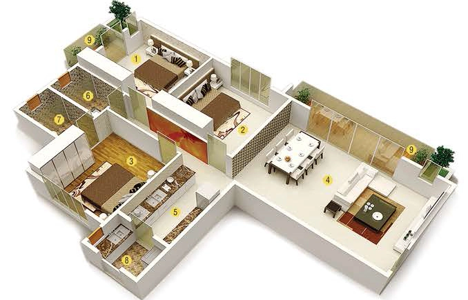 3 BHK Flat in Adiga Vishwapriya Vertical Garden in Mysore Road, Bangalore - Image 924549