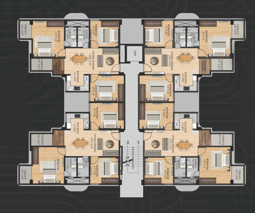 Floor Plan of ADH Chandrama Towers in Khanapara, Guwahati - Image 418209