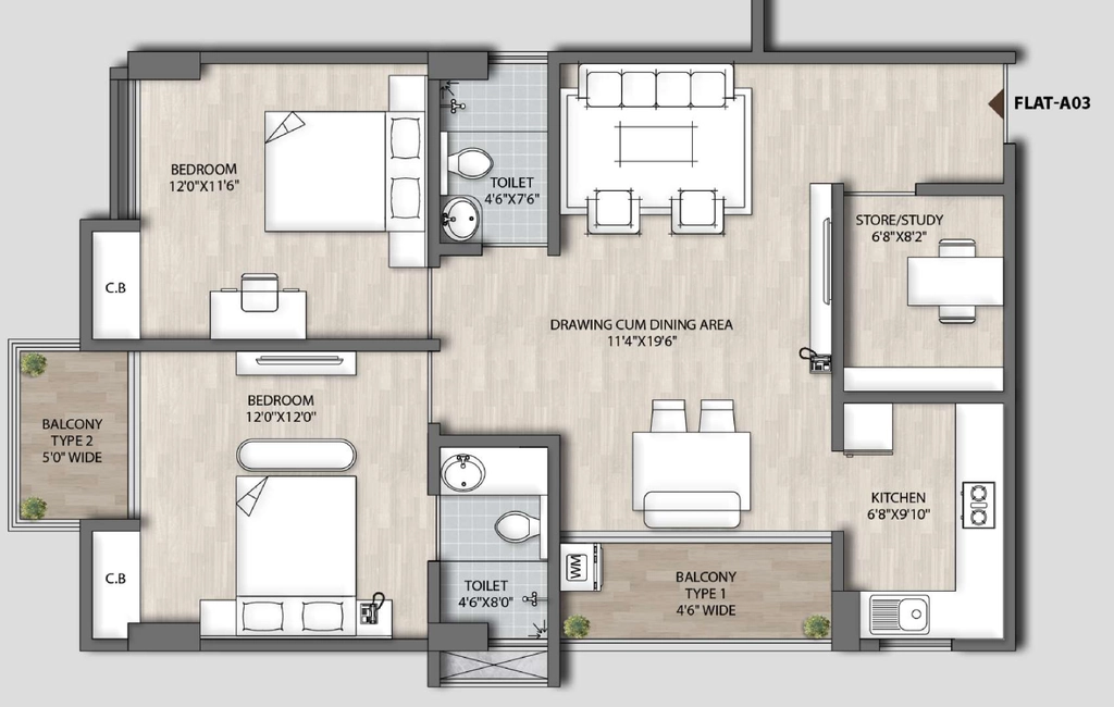 2 BHK Flat in Energy Euphoria Greens in Khanapara, Guwahati - Image 924561