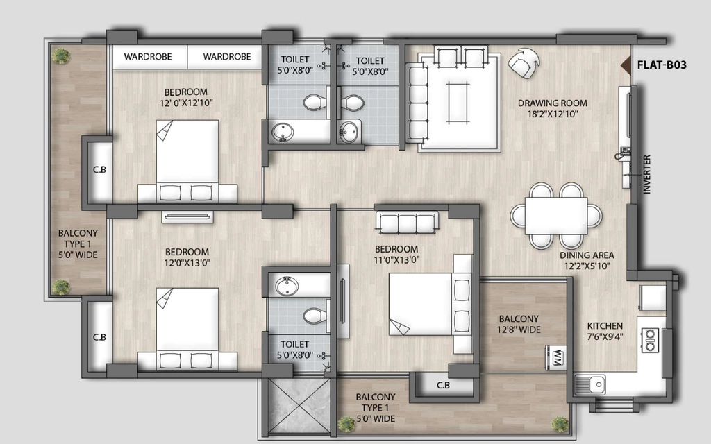 3 BHK Flat in Energy Euphoria Greens in Khanapara, Guwahati - Image 924563