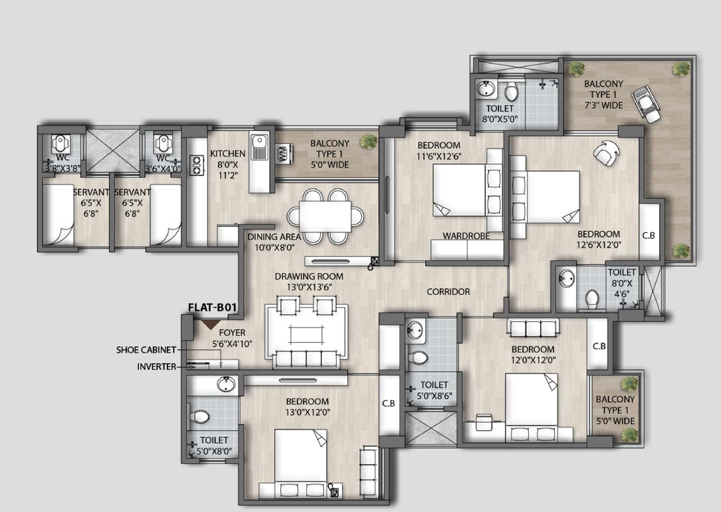 4 BHK Flat in Energy Euphoria Greens in Khanapara, Guwahati - Image 924565