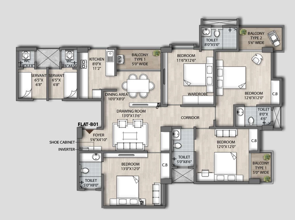 4 BHK Flat in Energy Euphoria Greens in Khanapara, Guwahati - Image 924564