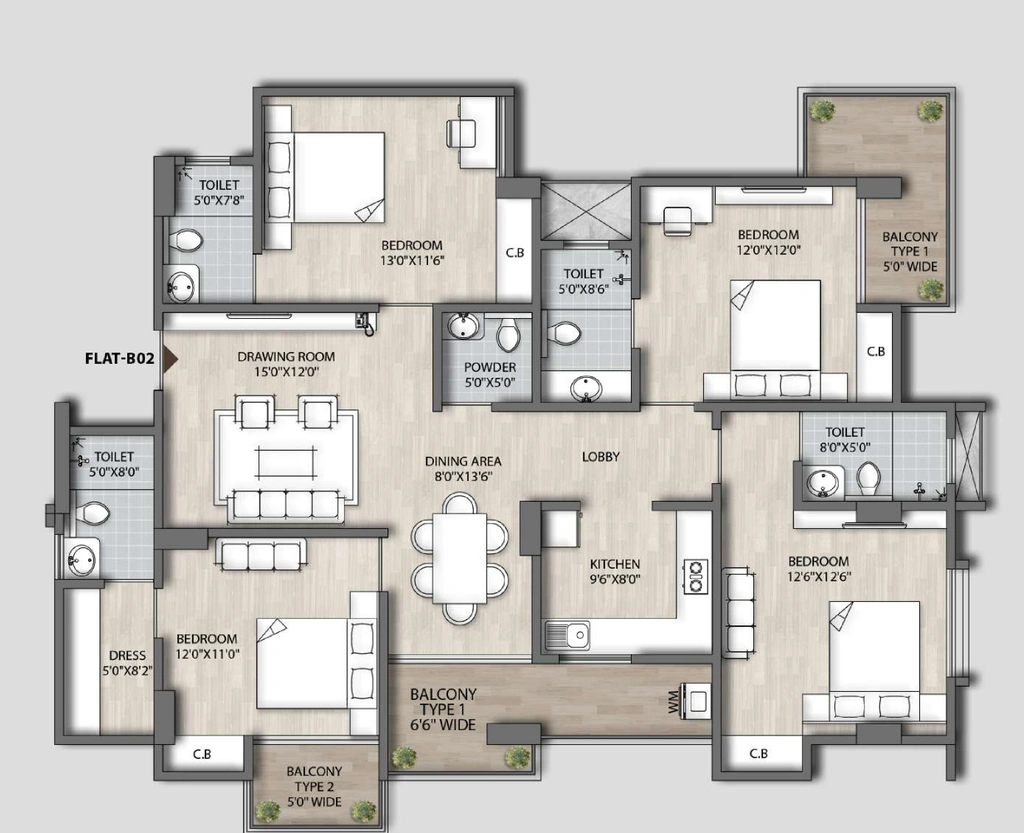 4 BHK Flat in Energy Euphoria Greens in Khanapara, Guwahati - Image 924566