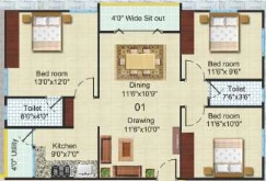 2 BHK Flat in Crescent Indra Vijaya Towers in Tadepalli, Vijayawada - Image 924587