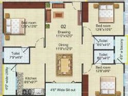 3 BHK Flat in Crescent Indra Vijaya Towers in Tadepalli, Vijayawada - Image 924588