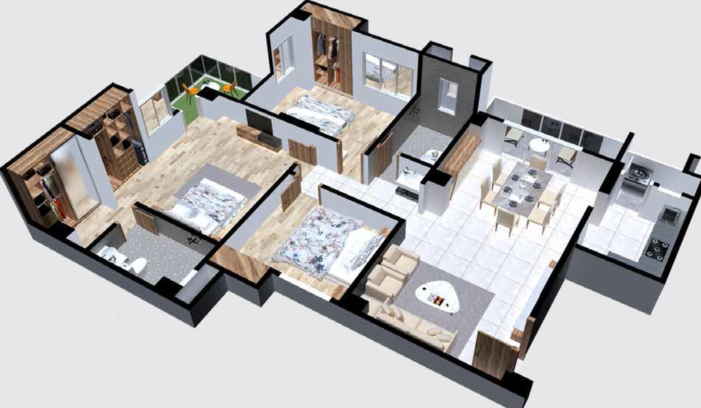3 BHK Flat in Metropolitan Nirvana in Panjabari, Guwahati - Image 924596