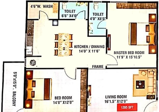 2 BHK Flat in Parijatha Amaravathi Pride in Tadepalli, Vijayawada - Image 924605