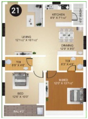 2 BHK Flat in Sree Amaravati Icon in Tadepalli, Vijayawada - Image 924618