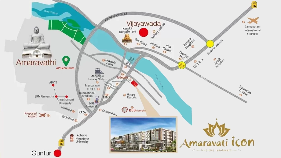 Location of Sree Amaravati Icon in Tadepalli, Vijayawada - Image 418360
