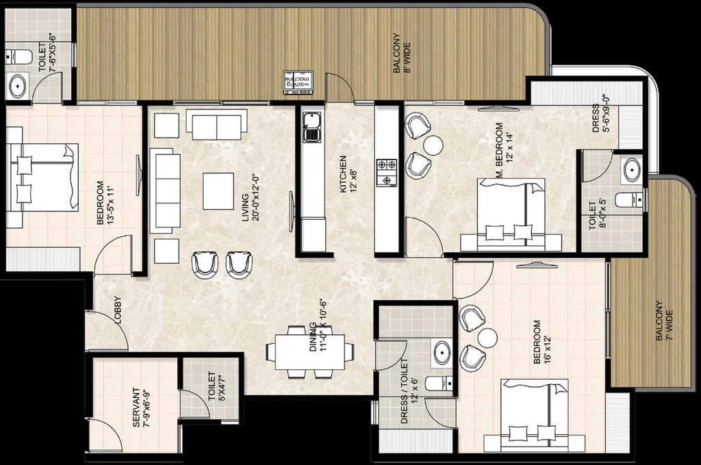3 BHK Flat in Siddharth Vidhatre in Rajpur Road, Dehradun - Image 924640