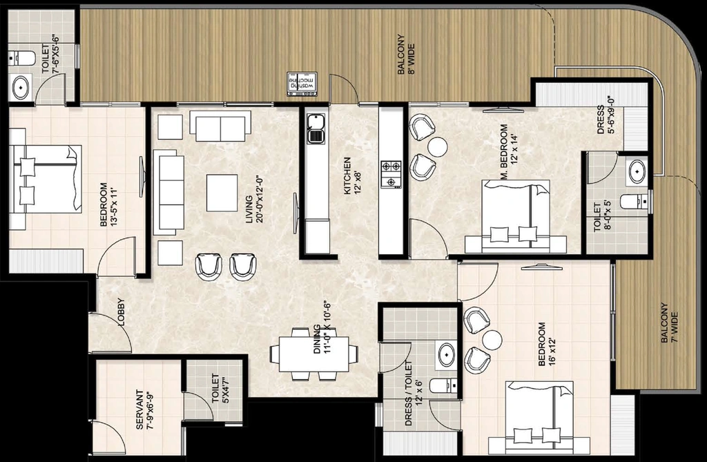 3 BHK Flat in Siddharth Vidhatre in Rajpur Road, Dehradun - Image 924641