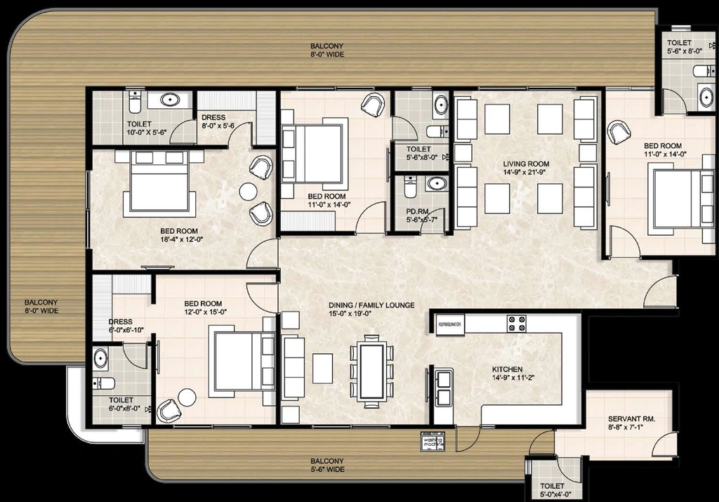 4 BHK Flat in Siddharth Vidhatre in Rajpur Road, Dehradun - Image 924644