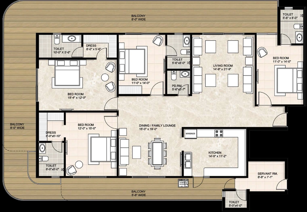 4 BHK Flat in Siddharth Vidhatre in Rajpur Road, Dehradun - Image 924645