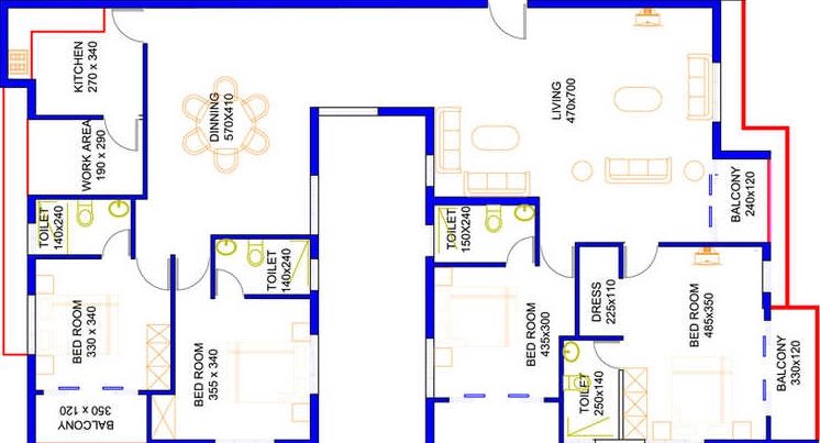4 BHK Flat in Mather Asteroid in Kadavanthra, Kochi - Image 924648