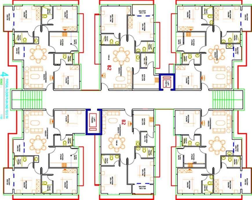 Floor Plan of Mather Asteroid in Kadavanthra, Kochi - Image 418398