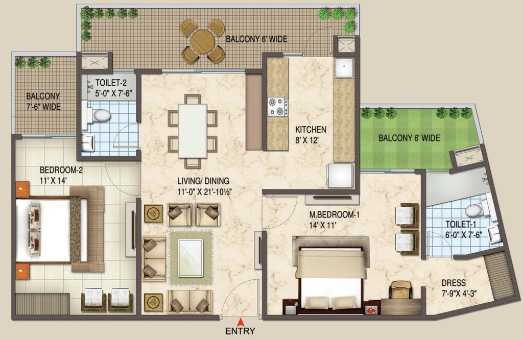 2 BHK Flat in Siddharth Rajpur Regal in Rajpur Road, Dehradun - Image 924650